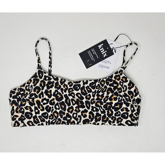 KNIX Sculpt Square Neck Bikini Top Leopard Print Large Supportive UPF Protection - Picture 1 of 8